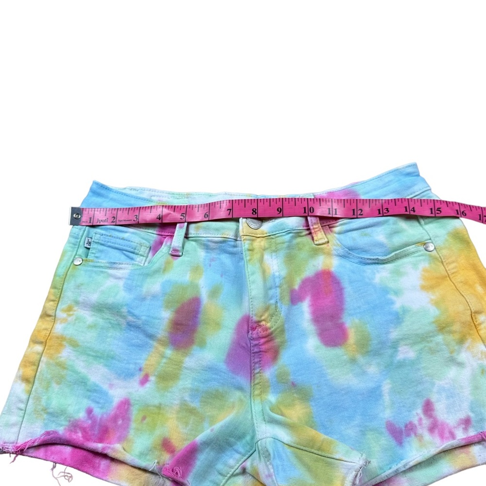 JUDY BLUE: Kelsea Tie-Dye Pastel Denim Jean Shorts -Size Small - Picture 9 of 13